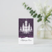 lustre damassé violet Cartes de visite chic (Debout devant)