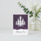 lustre damassé violet Cartes de visite chic (Debout devant)