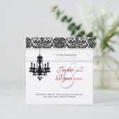 Lustre de mariage Invitation Noir Rouge Argent (Debout devant)