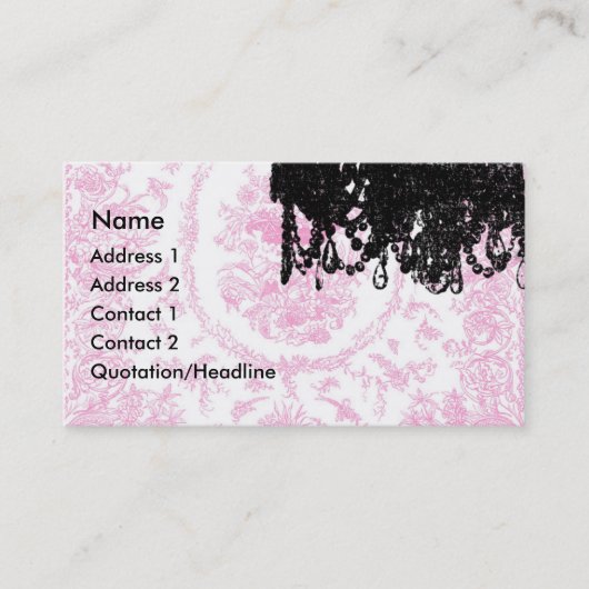 Lustre de Paulette Paris et cartes de visite de (Devant)