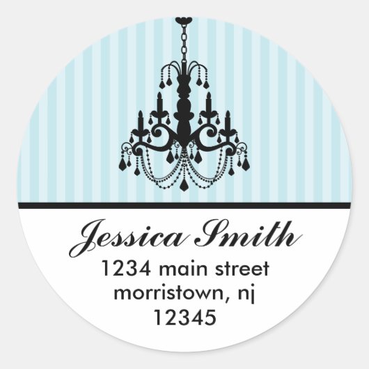 Lustre élégant et Étiquettes de adresse de rayures (Devant)