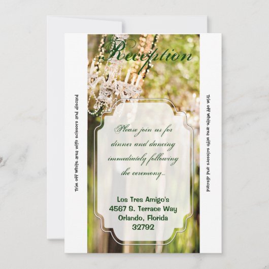 Lustre en cristal carte de réception 3,5x7 arbre e (Devant)