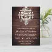 Lustre en cristal Faire-part de mariage en bois ru (Debout devant)