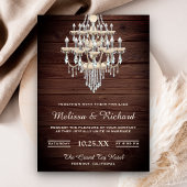 Lustre en cristal Faire-part de mariage en bois ru