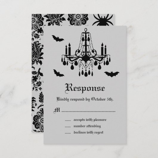 Lustre noir et Damask RSVP (Devant / Derrière)