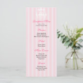 Lustre rose et blanc Menu Réception en rayures (Debout devant)