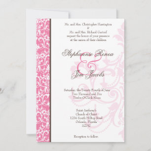 Lustre rose Faire-part de mariage 5x7 Glitz