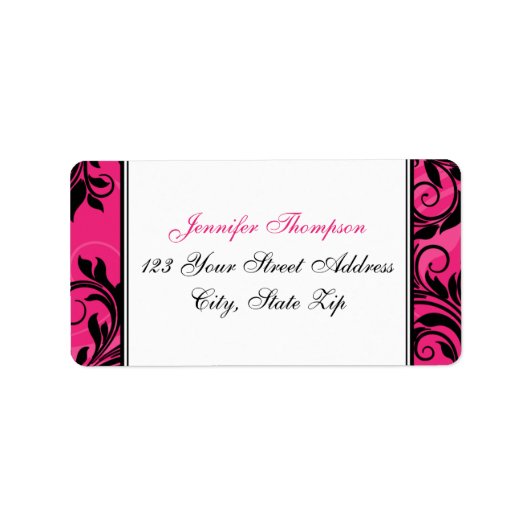 Lustre rose noir blanc, Étiquette de adresse de ro (Devant)