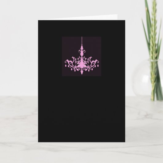 Lustre rose sur carte noire (Devant)
