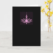 Lustre rose sur carte noire (Fleur jaune)