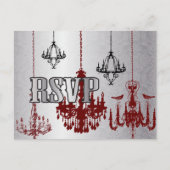 Lustre rouge et noir - Carte RSVP (Devant)