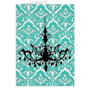 Lustre Silhouette Turquoise Damas