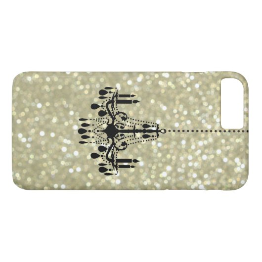 Lustre Sparkly Gold iPhone 7 Plus Coque (Dos (Horizontal))