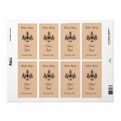 Lustre sur Burlap Mariage Étiquette de vin (Feuille entière)