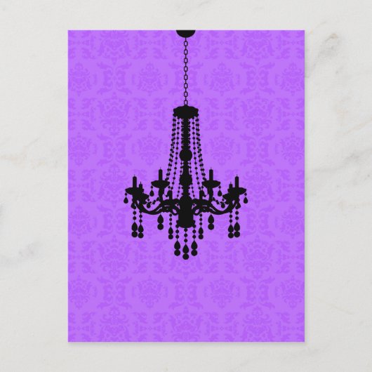 Lustre sur carte postale pourpre damassé (Devant)