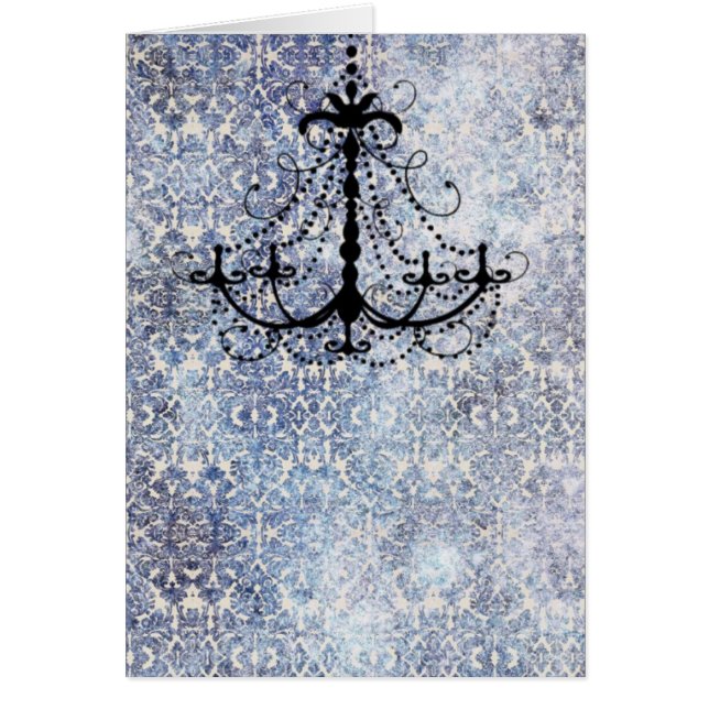 Lustre sur papier peint bleu imitation vintage (Devant)