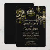 Lustres d'or sur le faire-part de mariage snob (Devant / Derrière)