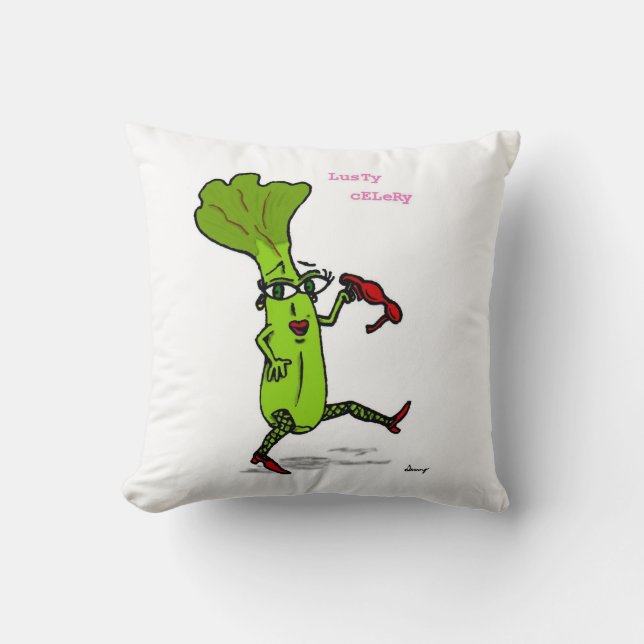 Lusty Celery Coussin - Rose (Recto)