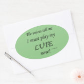 Lute Voices dit qu'il faut jouer Oval Sticker (Enveloppe)
