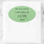 Lute Voices dit qu'il faut jouer Oval Sticker (Sac)