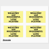 Lute Wealthy & Réussite Sticker Rectangulaire (Feuille)