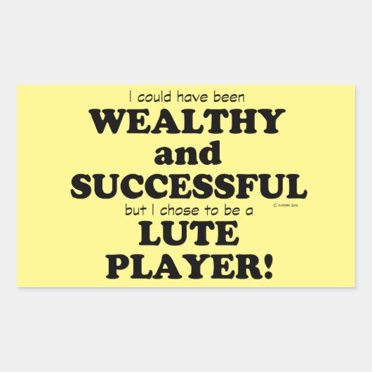 Lute Wealthy & Réussite Sticker Rectangulaire (Devant)