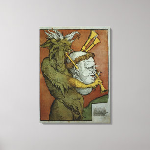 Luther as the Devil's Bagpipes, c.1535 Canvas Afdruk