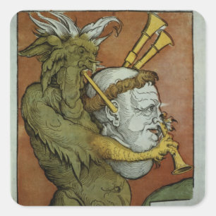 Luther as the Devil's Bagpipes, c.1535 Vierkante Sticker