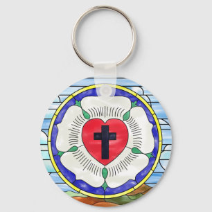 Luther Roos Glas in lood Basic Button Sleutelhange Sleutelhanger