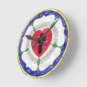 Luther Rose Tissu Verre Rond Horloge (Angle)