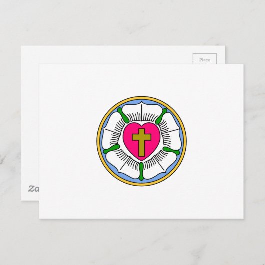 Lutheran Roos Briefkaart (Voorkant / Achterkant)