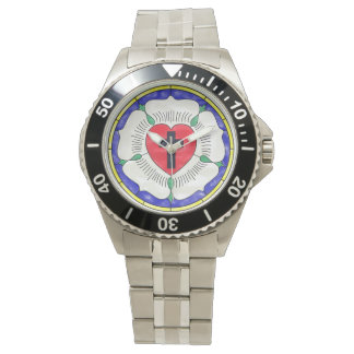 Lutherroos Gebrandschilderd Raam Horloge