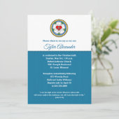 Luther's Roos Heilige Kruisnodiging Blauw Kaart (Staand voorkant)