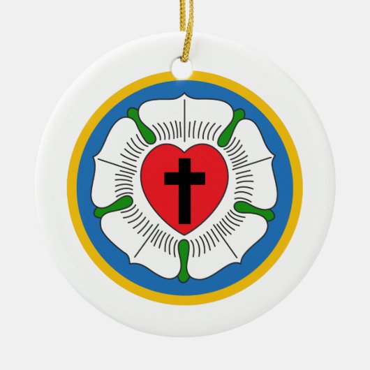 Luthers Roos Keramisch Ornament (Voorkant)