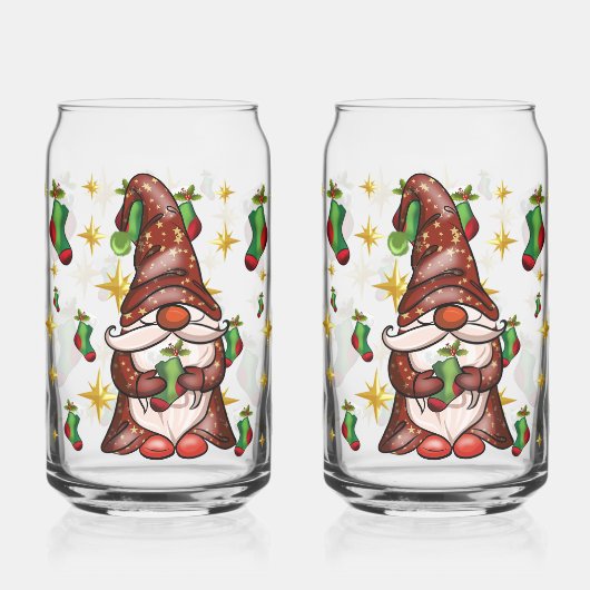 Lutin de Noël avec chaussettes vertes et étoiles d (Gauche)