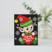 Lutin de Noël avec une image de carte postale vint (Debout devant)