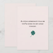 lutin mignon carte de couple au trèfle à quatre fe (Devant / Derrière)