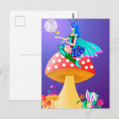 Lutine sur carte postale Champignon (Devant / Derrière)
