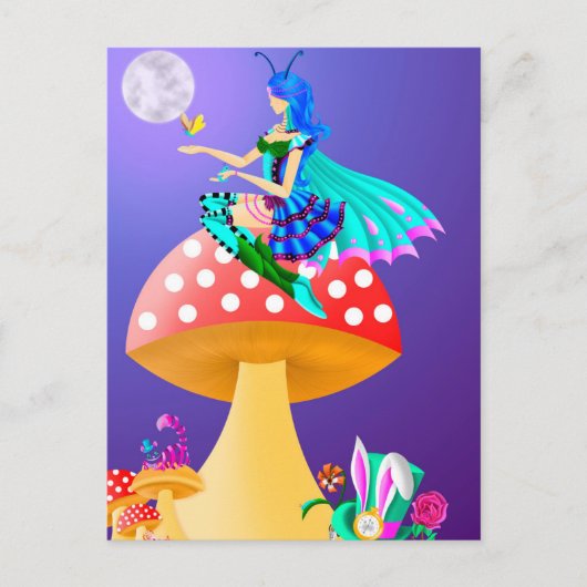 Lutine sur carte postale Champignon (Devant)