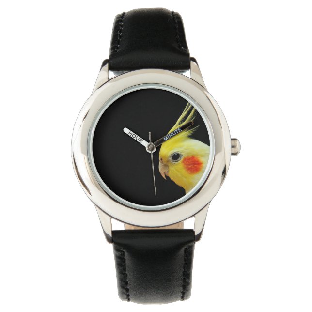 Lutino Cockatiel Horloge (Voorkant)
