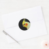 Lutino Cockatiel Ronde Sticker (Envelop)