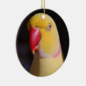 Lutino Indian Ringnek Parakeet Beak Keramisch Ornament (Rechts)
