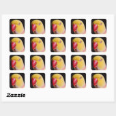 Lutino Indian Ringnek Parakeet Beak Vierkante Sticker (Vel)