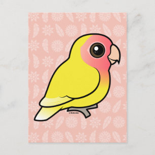 Lutino met zijdebaars Lovebird Briefkaart