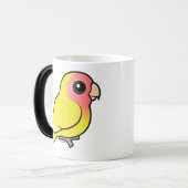 Lutino met zijdebaars Lovebird Magische Mok (Voorkant links)