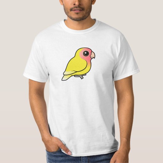Lutino met zijdebaars Lovebird T-shirt (Voorkant)