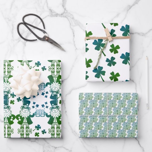 Lutins Chanceux Trèfles à 4 feuilles Irlandais (Recto)