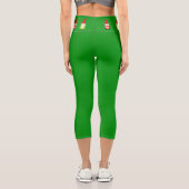 Lutins de Noël sur leggings verts capri (Verso)