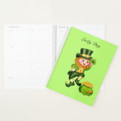 Lutins mignons & pot d'or sur fond vert citron (Devant avec enveloppe)