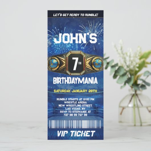 Lutte Anniversaire Billet Invitation Thème (Debout devant)